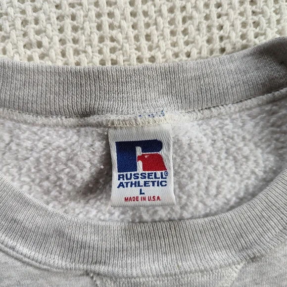 VTG Humboldt Soccer Graphic Russell Mens LARGE Gray Pullover Sweatshirt Crewneck - Picture 3 of 10